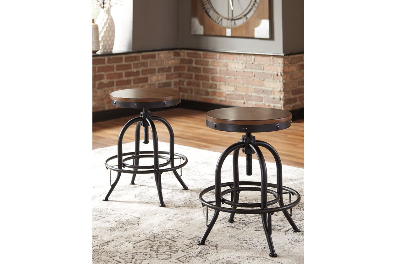 Valebeck Brown/Black Counter Height Barstool, Set of 2 - D546-224 - Luna Furniture - Dallas Store