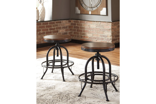 Valebeck Brown/Black Counter Height Barstool, Set of 2 - D546-224 - Luna Furniture - Dallas Store