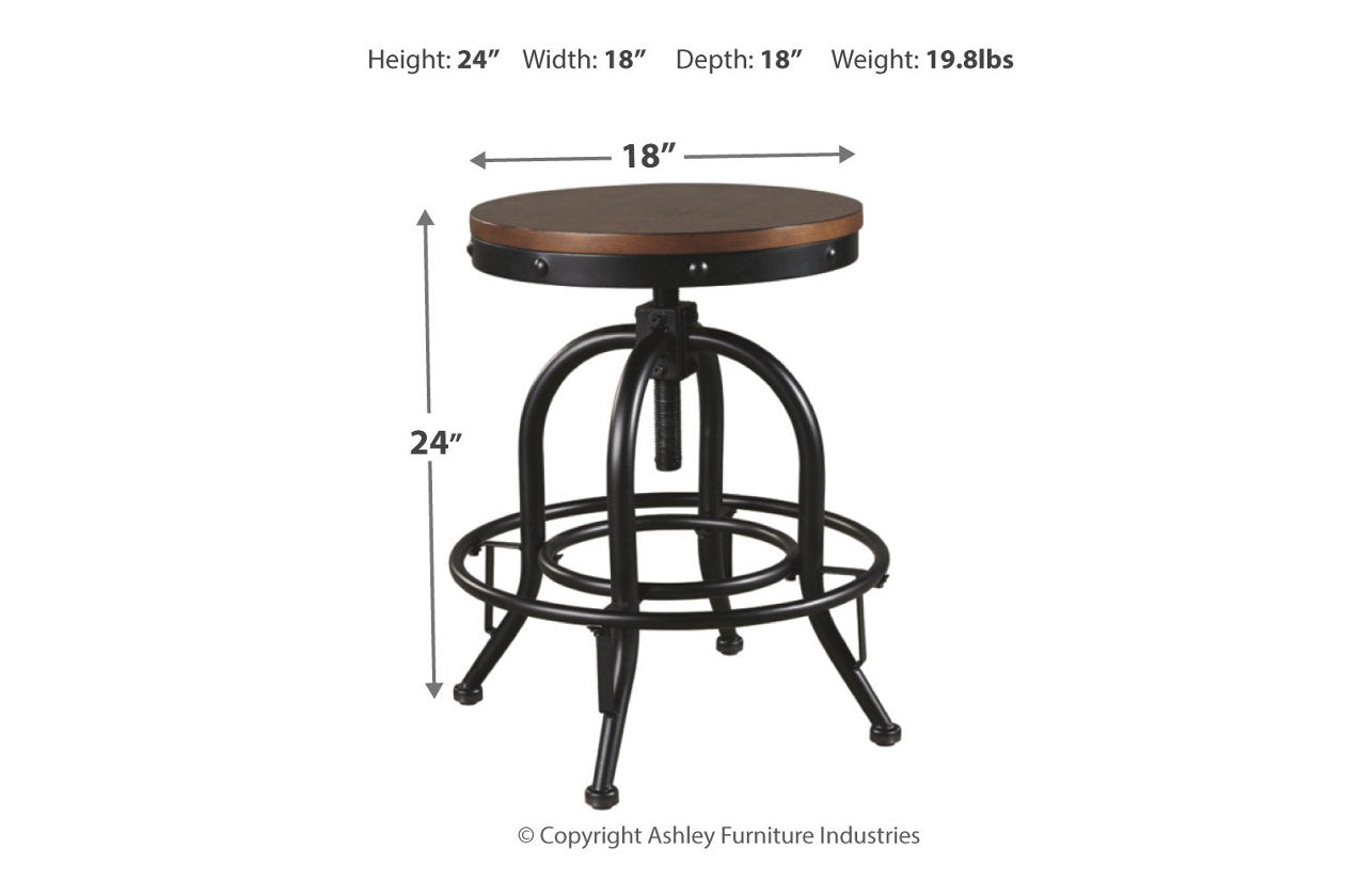 Valebeck Brown/Black Counter Height Barstool, Set of 2 - D546-224 - Luna Furniture - Dallas Store