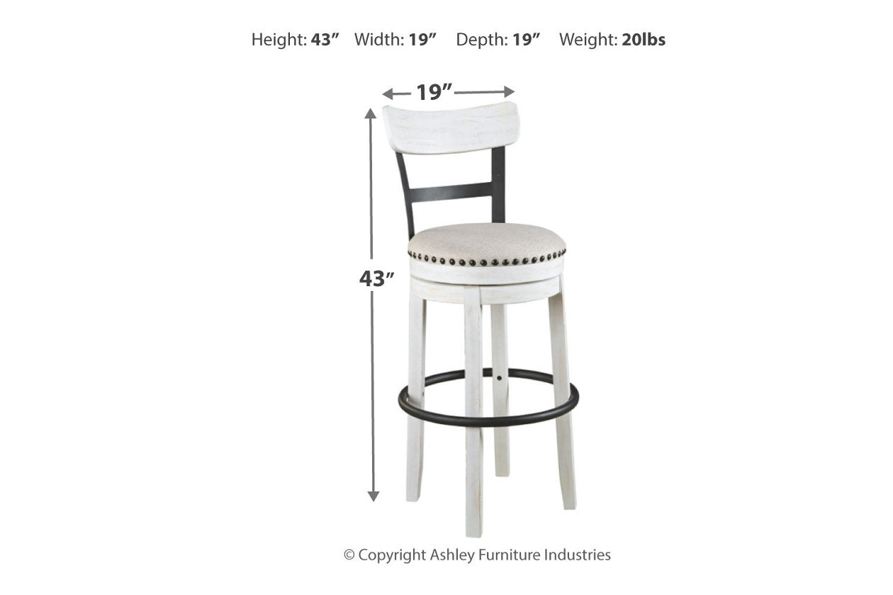 Valebeck White Bar Height Barstool - D546-530 - Luna Furniture - Dallas Store