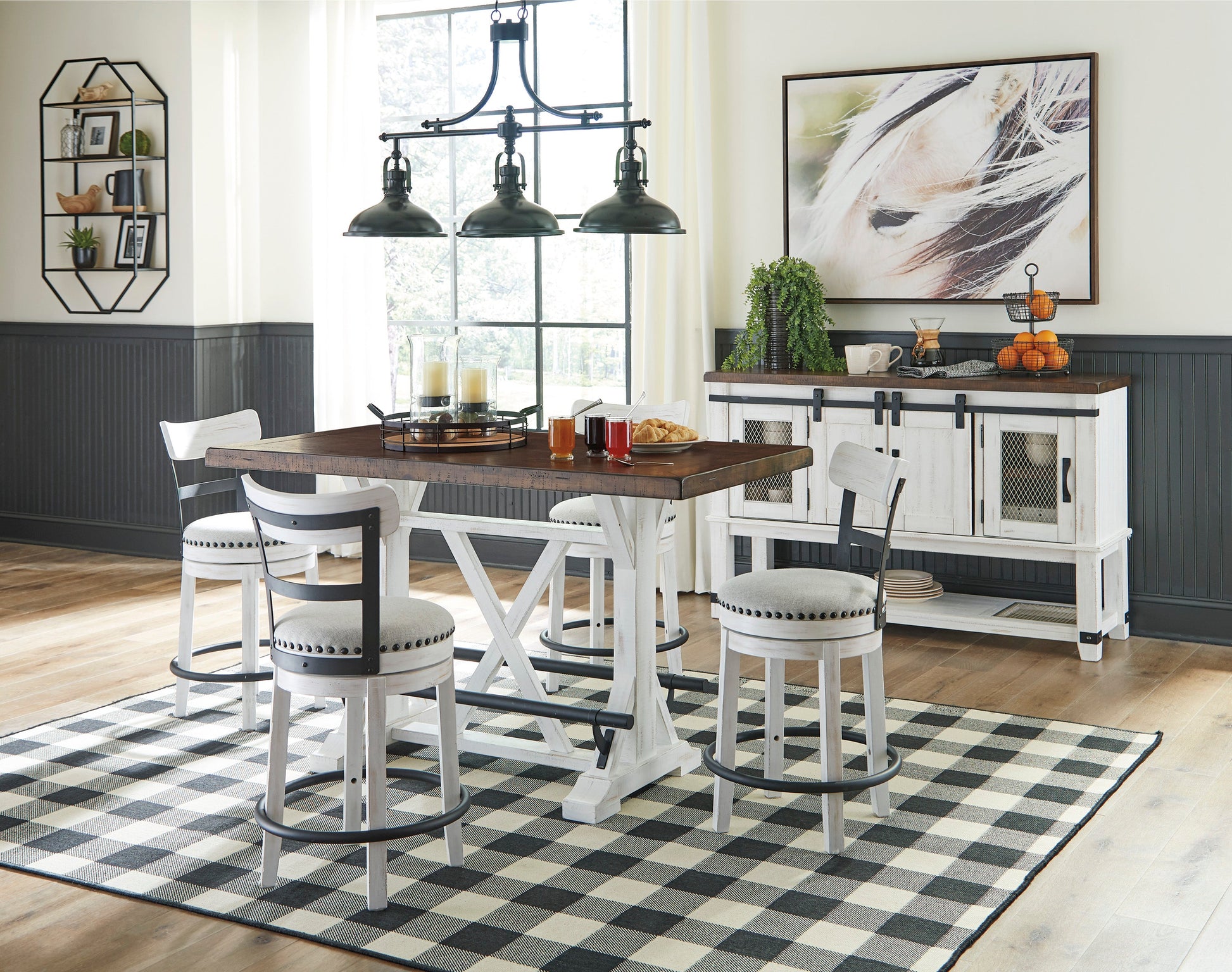 Valebeck White/Beige 5-Piece Counter Height Set - SET | D546-13 | D546-524(4) - Luna Furniture - Dallas Store