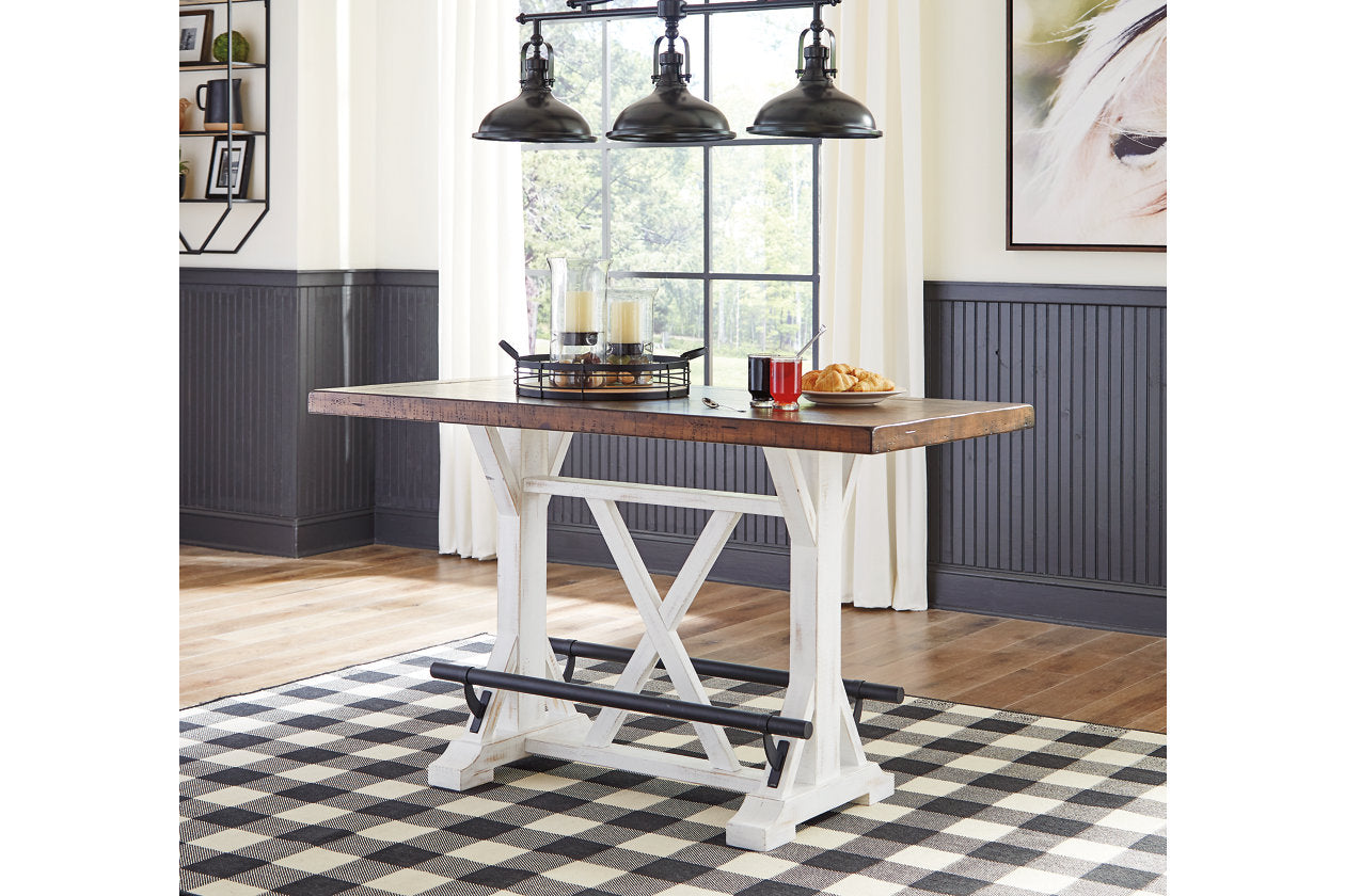 Valebeck White/Brown Counter Height Dining Table - D546-13 - Luna Furniture - Dallas Store