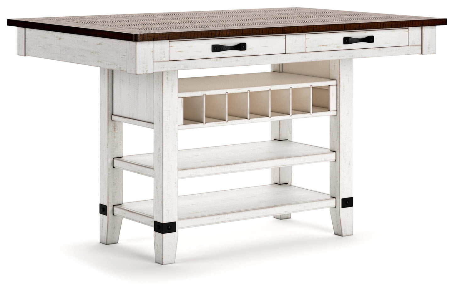 Valebeck White/Brown Counter Height Dining Table - D546-32 - Luna Furniture - Dallas Store