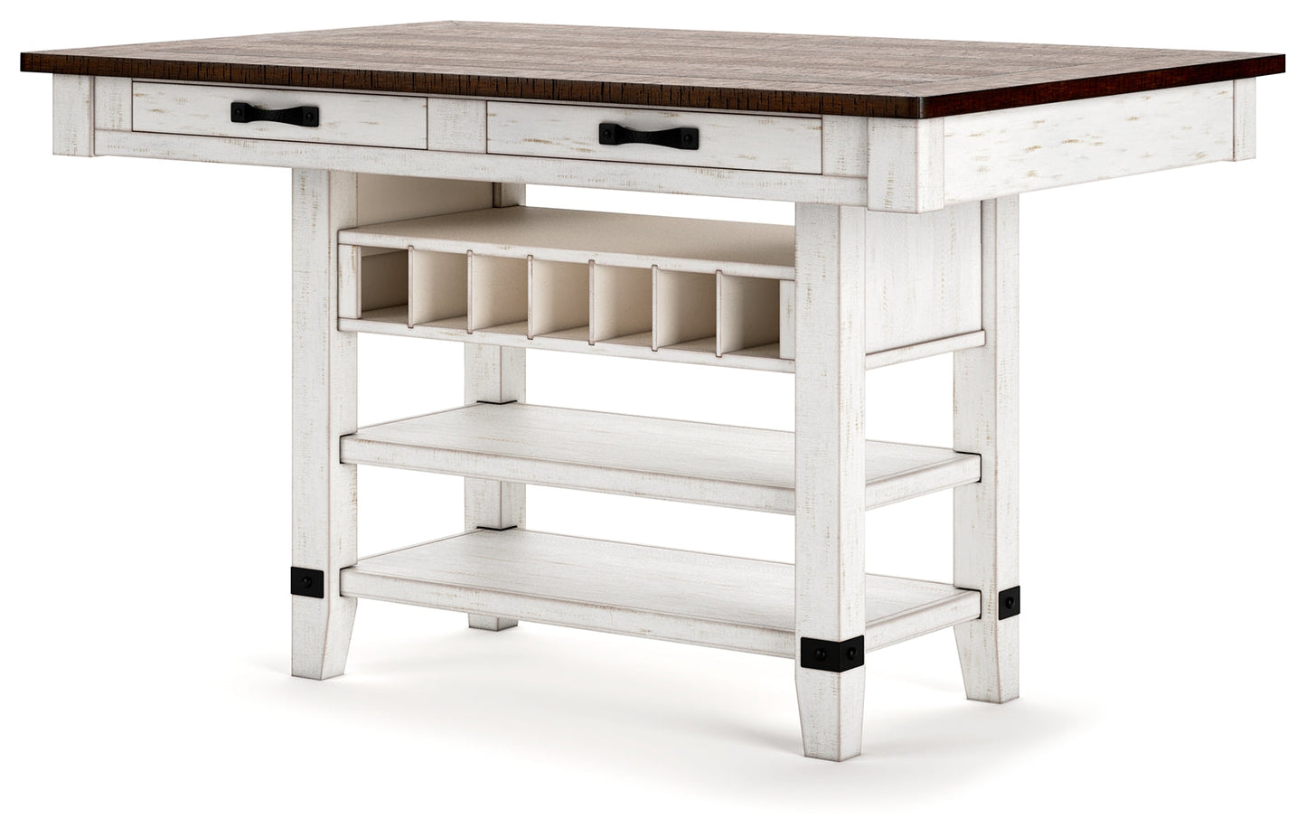 Valebeck White/Brown Counter Height Dining Table - D546-32 - Luna Furniture - Dallas Store