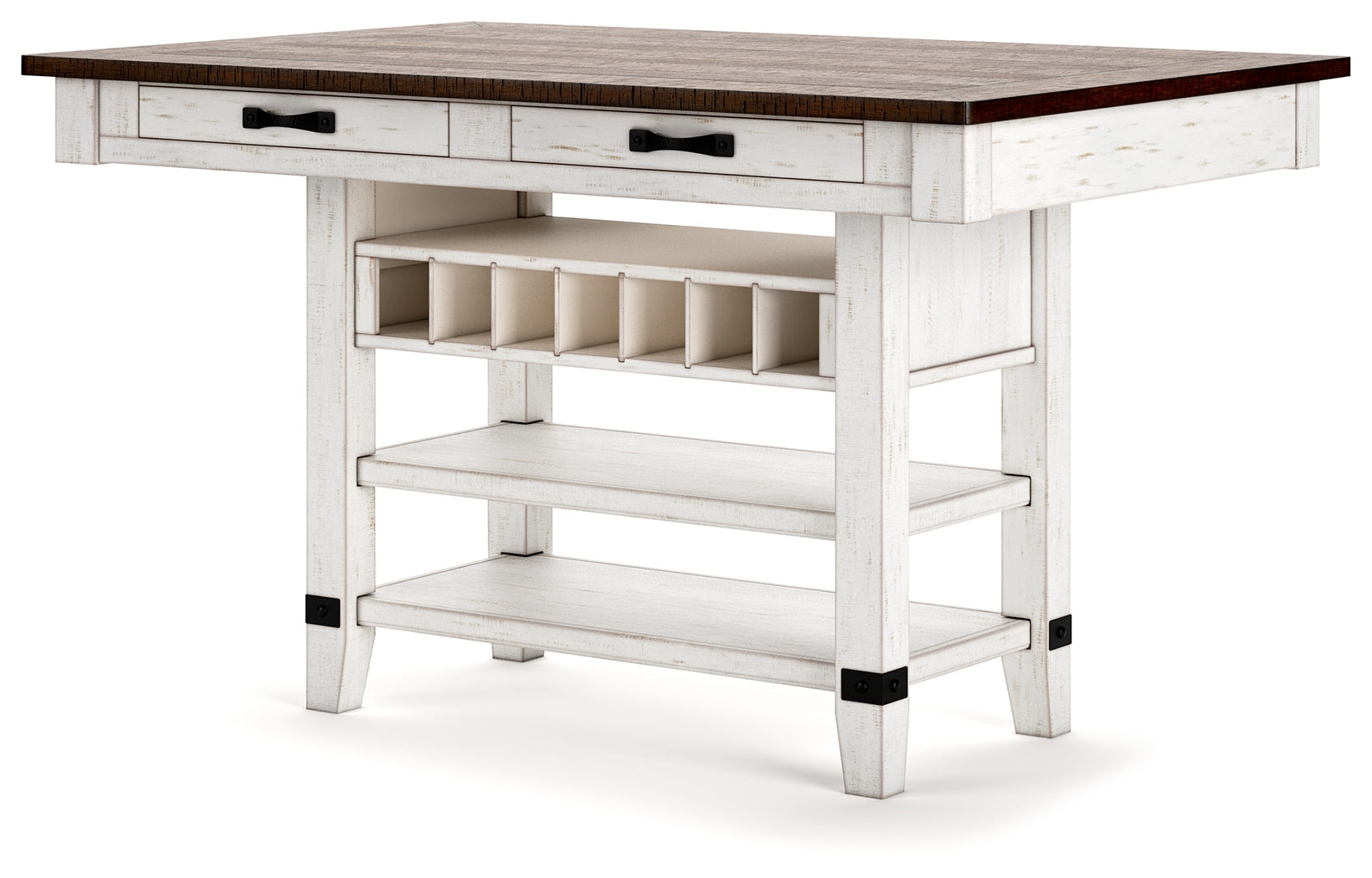 Valebeck White/Brown Counter Height Dining Table - D546-32 - Luna Furniture - Dallas Store