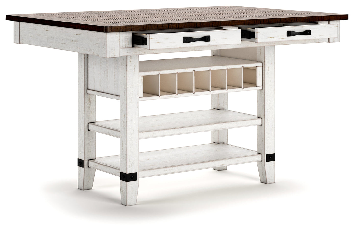 Valebeck White/Brown Counter Height Dining Table - D546-32 - Luna Furniture - Dallas Store