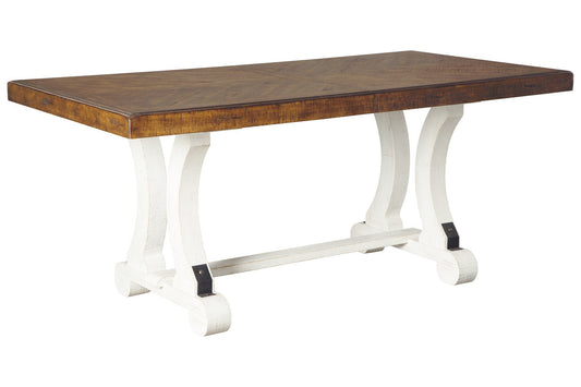 Valebeck White/Brown Dining Table - D546-35 - Luna Furniture - Dallas Store
