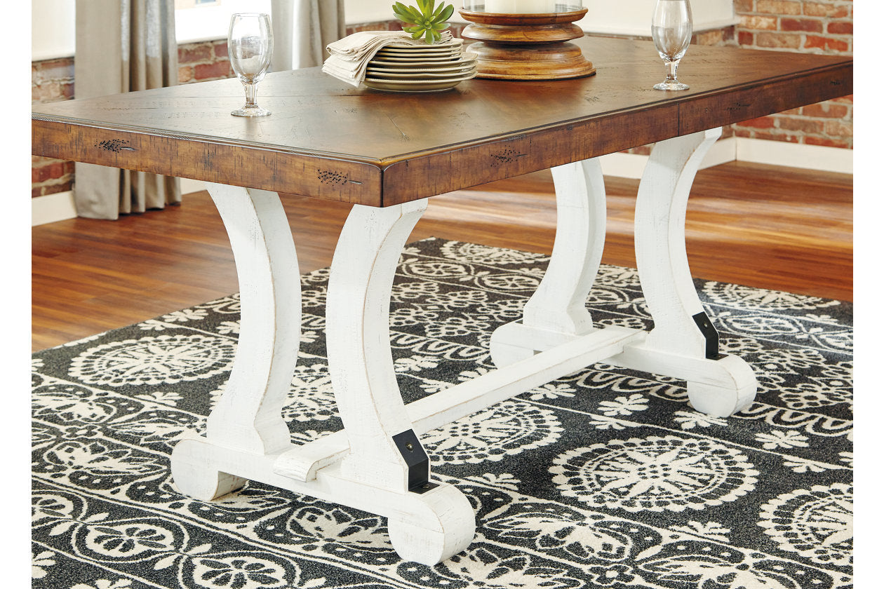 Valebeck White/Brown Dining Table - D546-35 - Luna Furniture - Dallas Store
