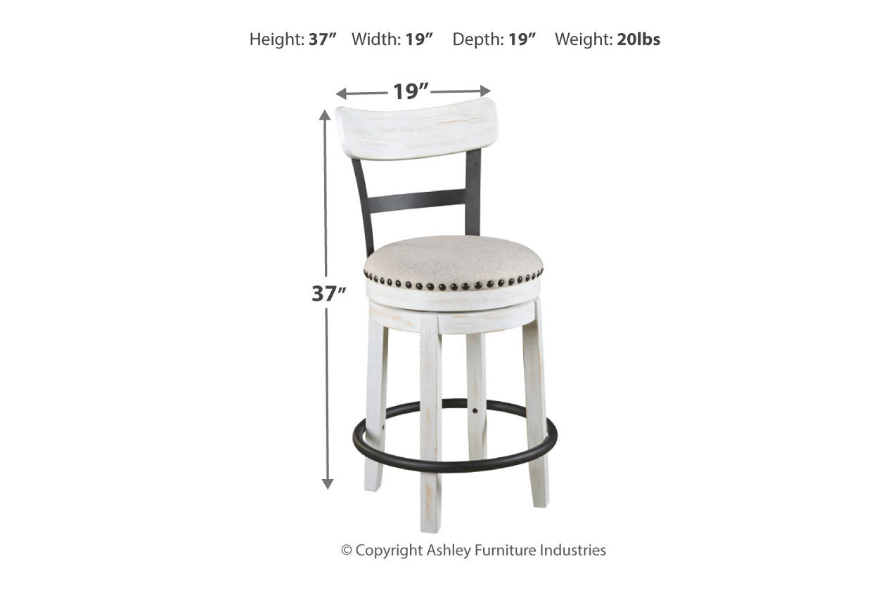 Valebeck White Counter Height Barstool - D546-524 - Luna Furniture - Dallas Store