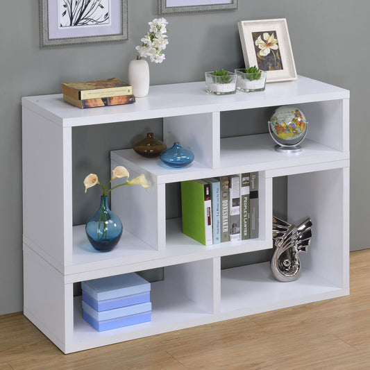Velma Convertible TV Console/Bookcase White - 800330 - Luna Furniture - Dallas Store