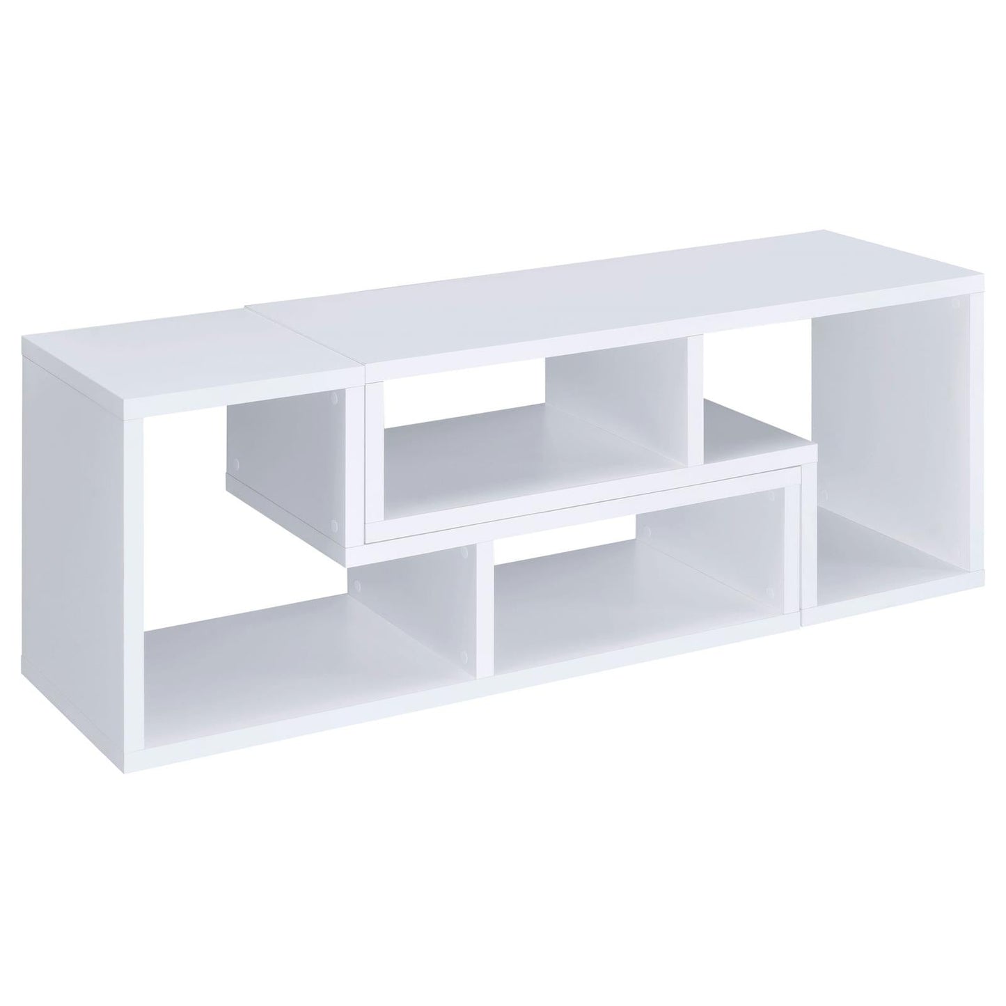 Velma Convertible TV Console/Bookcase White - 800330 - Luna Furniture - Dallas Store