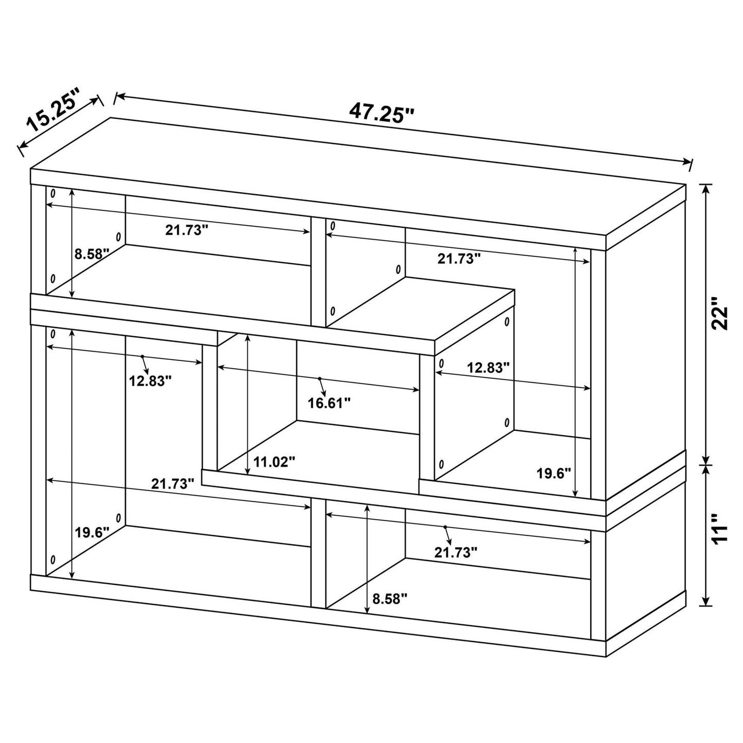 Velma Convertible TV Console/Bookcase White - 800330 - Luna Furniture - Dallas Store