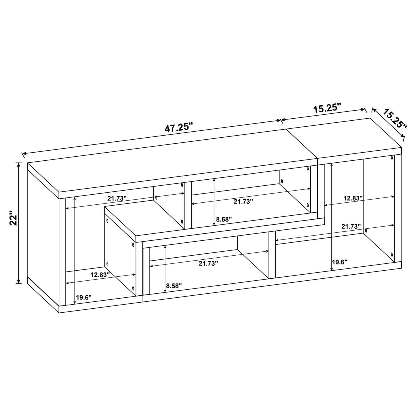 Velma Convertible TV Console/Bookcase White - 800330 - Luna Furniture - Dallas Store