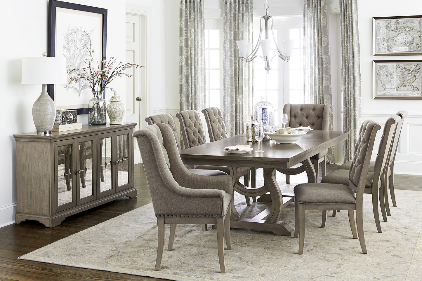 Vermillion Gray Cashmere Extendable Dining Table - SET | 5442-96 | 5442-96B - Luna Furniture - Dallas Store