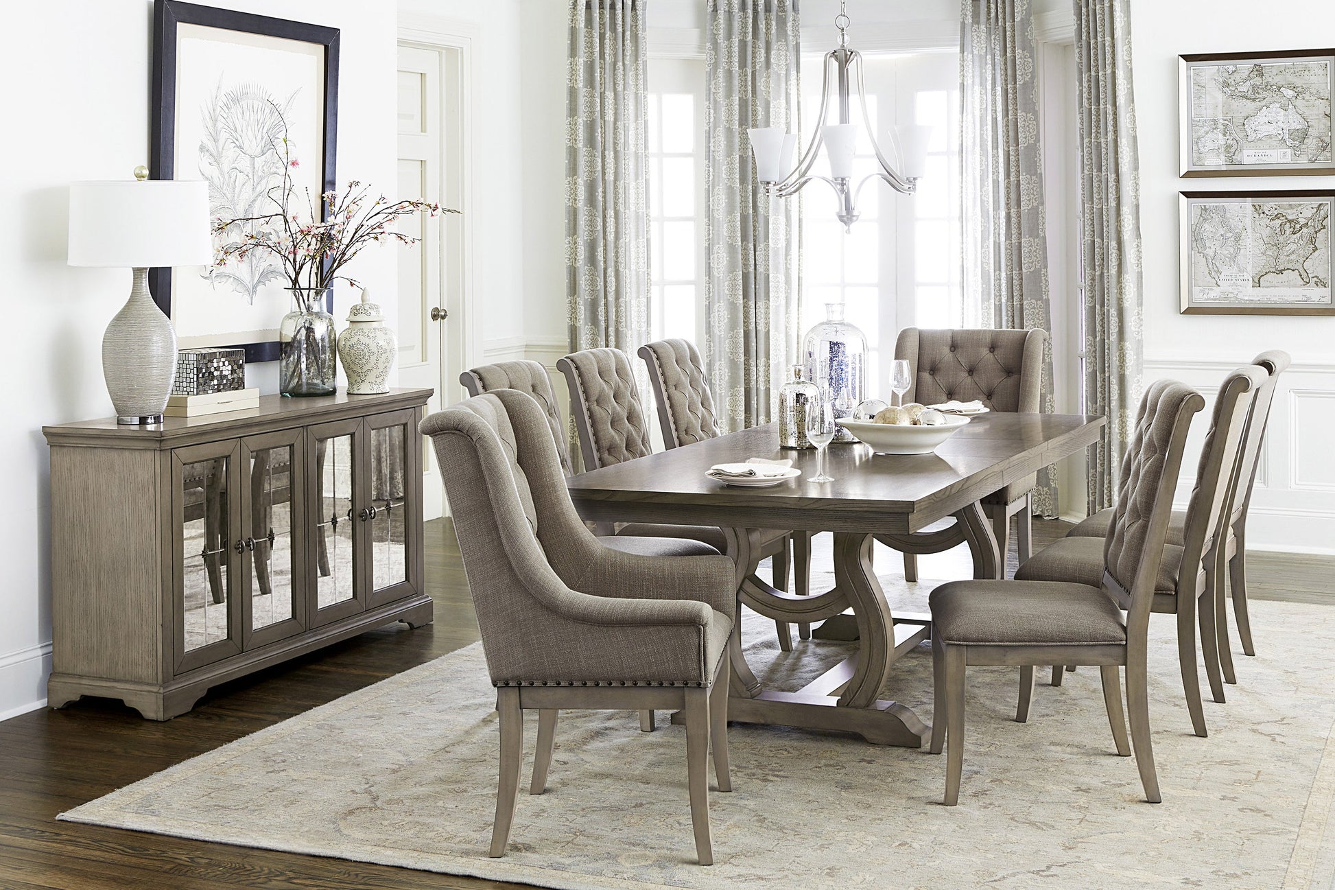 Vermillion Gray Cashmere Extendable Dining Table - SET | 5442-96 | 5442-96B - Luna Furniture - Dallas Store