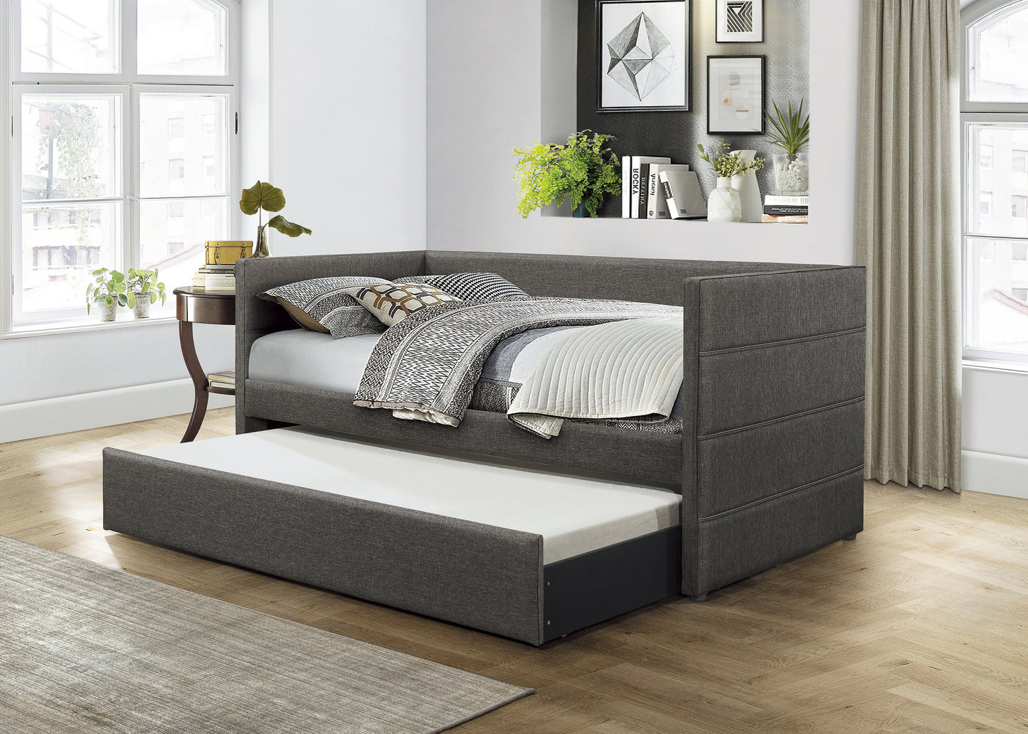 Vining Dark Gray Daybed with Trundle - SET | 4975-A | 4975-B - Luna Furniture - Dallas Store