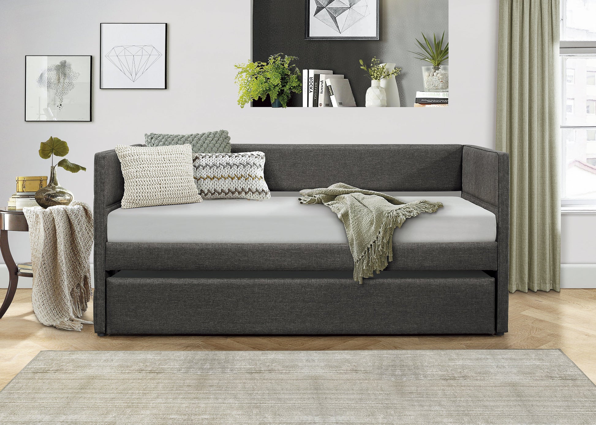Vining Dark Gray Daybed with Trundle - SET | 4975-A | 4975-B - Luna Furniture - Dallas Store