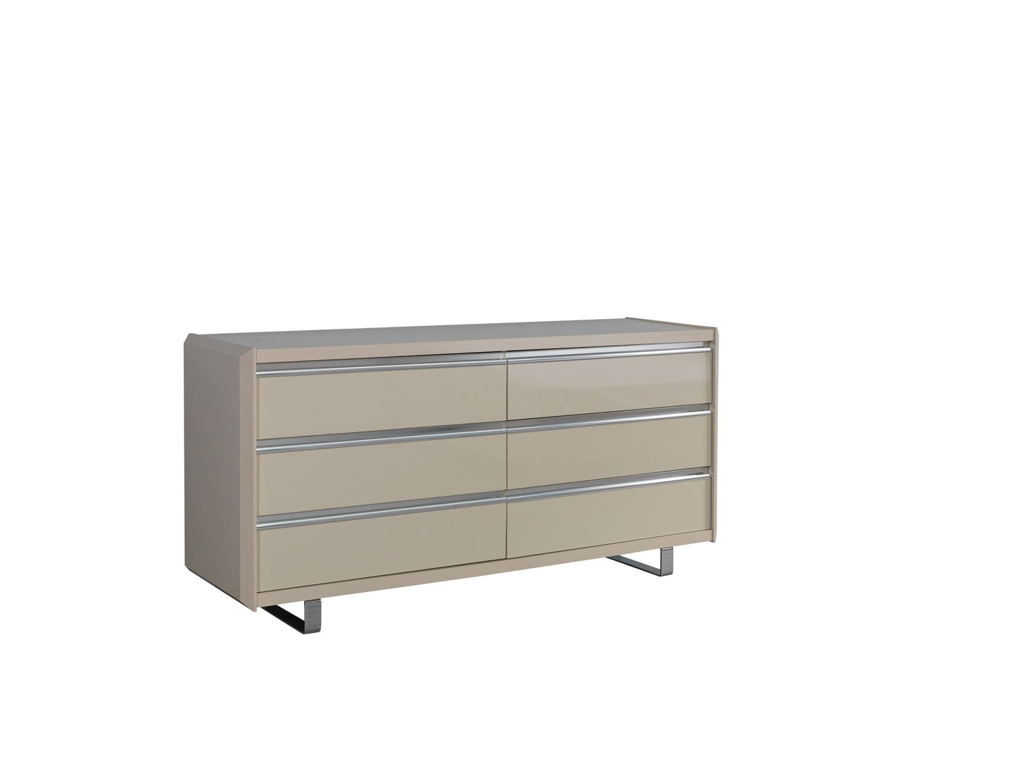Viola Cream High Gloss Lacquer 4-Piece Queen Bedroom Set - VIOLABEDROOM-4PCQ - Luna Furniture - Dallas Store