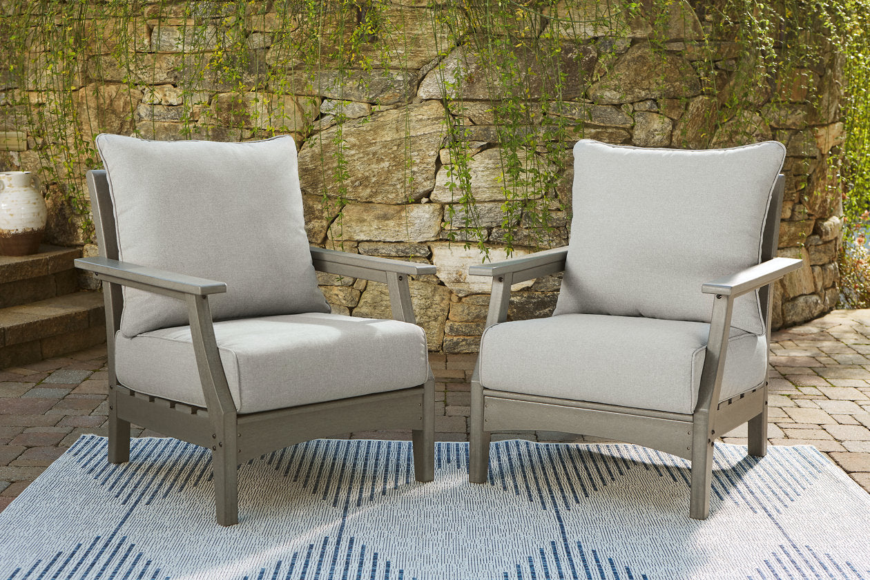 Visola Gray Lounge Chair with Cushion, Set of 2 - P802-820 - Luna Furniture - Dallas Store