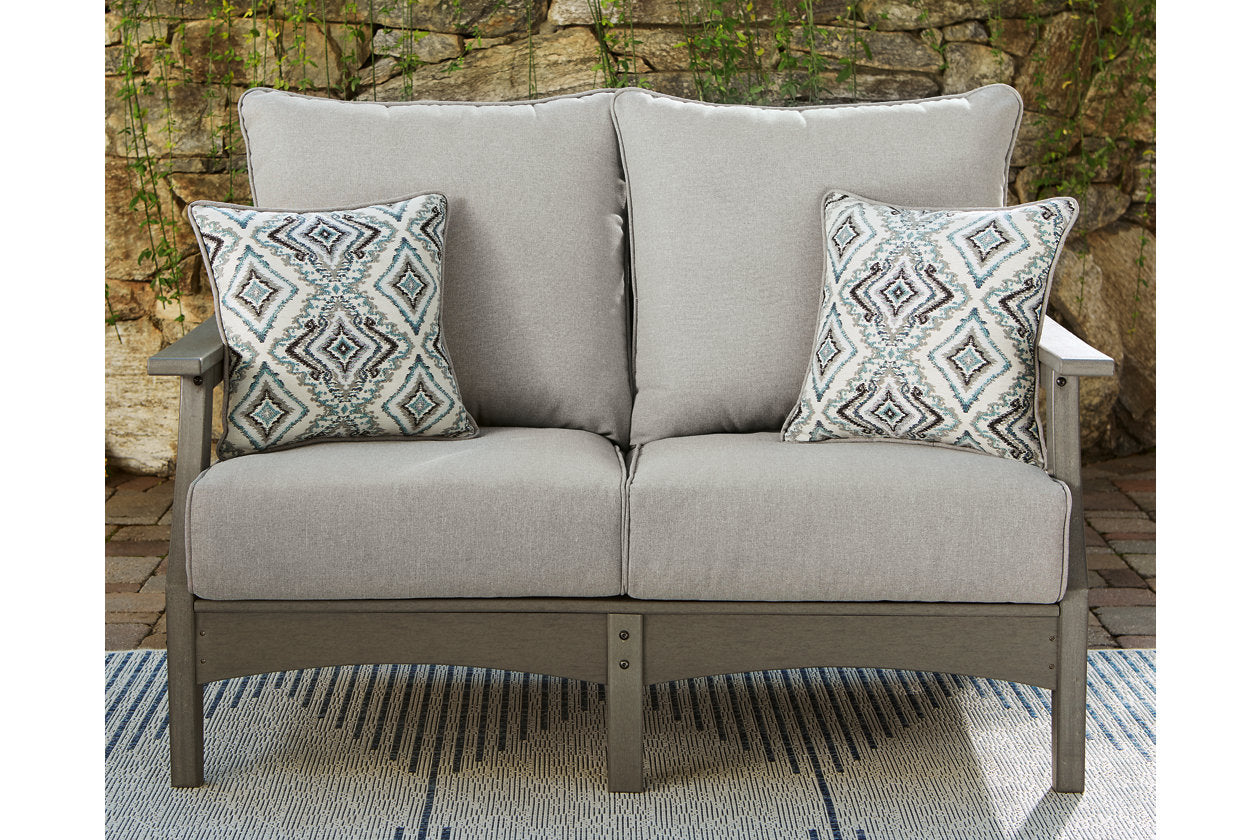 Visola Gray Outdoor Loveseat with Cushion - P802-835 - Luna Furniture - Dallas Store
