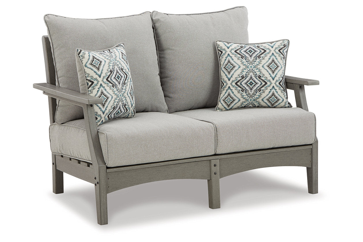 Visola Gray Outdoor Loveseat with Cushion - P802-835 - Luna Furniture - Dallas Store
