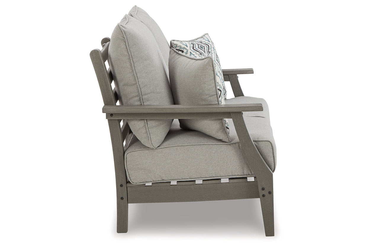 Visola Gray Outdoor Loveseat with Cushion - P802-835 - Luna Furniture - Dallas Store