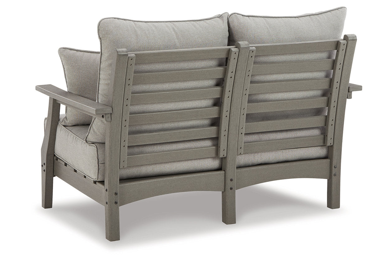 Visola Gray Outdoor Loveseat with Cushion - P802-835 - Luna Furniture - Dallas Store