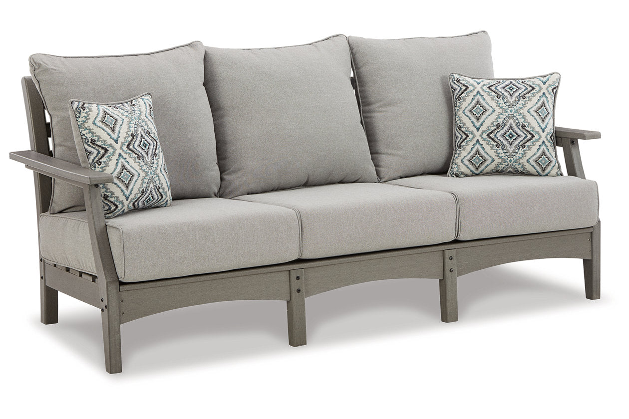 Visola Gray Outdoor Sofa with Cushion - P802-838 - Luna Furniture - Dallas Store