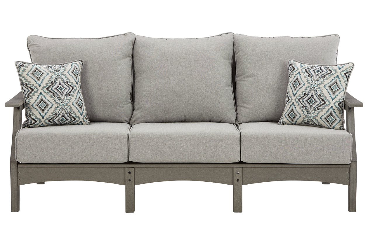 Visola Gray Outdoor Sofa with Cushion - P802-838 - Luna Furniture - Dallas Store