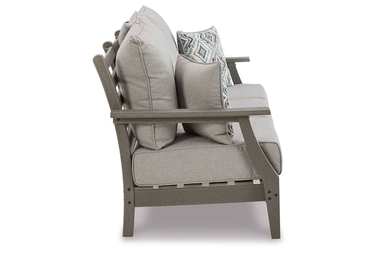 Visola Gray Outdoor Sofa with Cushion - P802-838 - Luna Furniture - Dallas Store