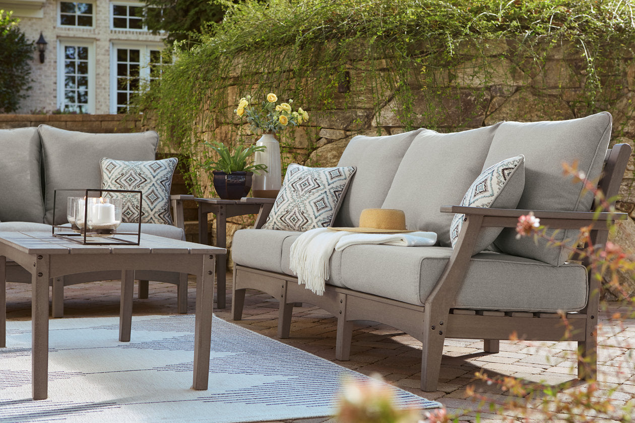 Visola Gray Outdoor Sofa with Cushion - P802-838 - Luna Furniture - Dallas Store