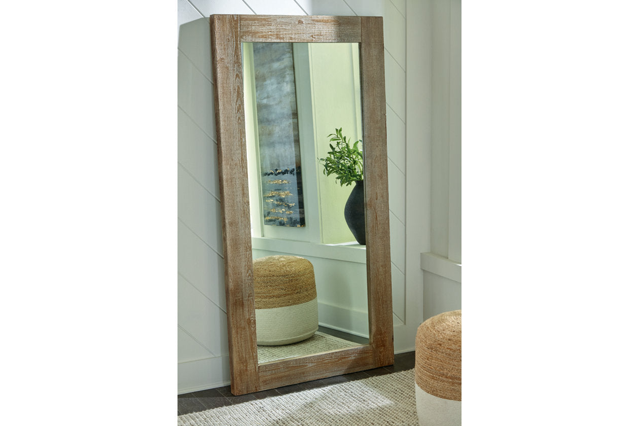 Waltleigh Distressed Brown Floor Mirror - A8010278 - Luna Furniture - Dallas Store