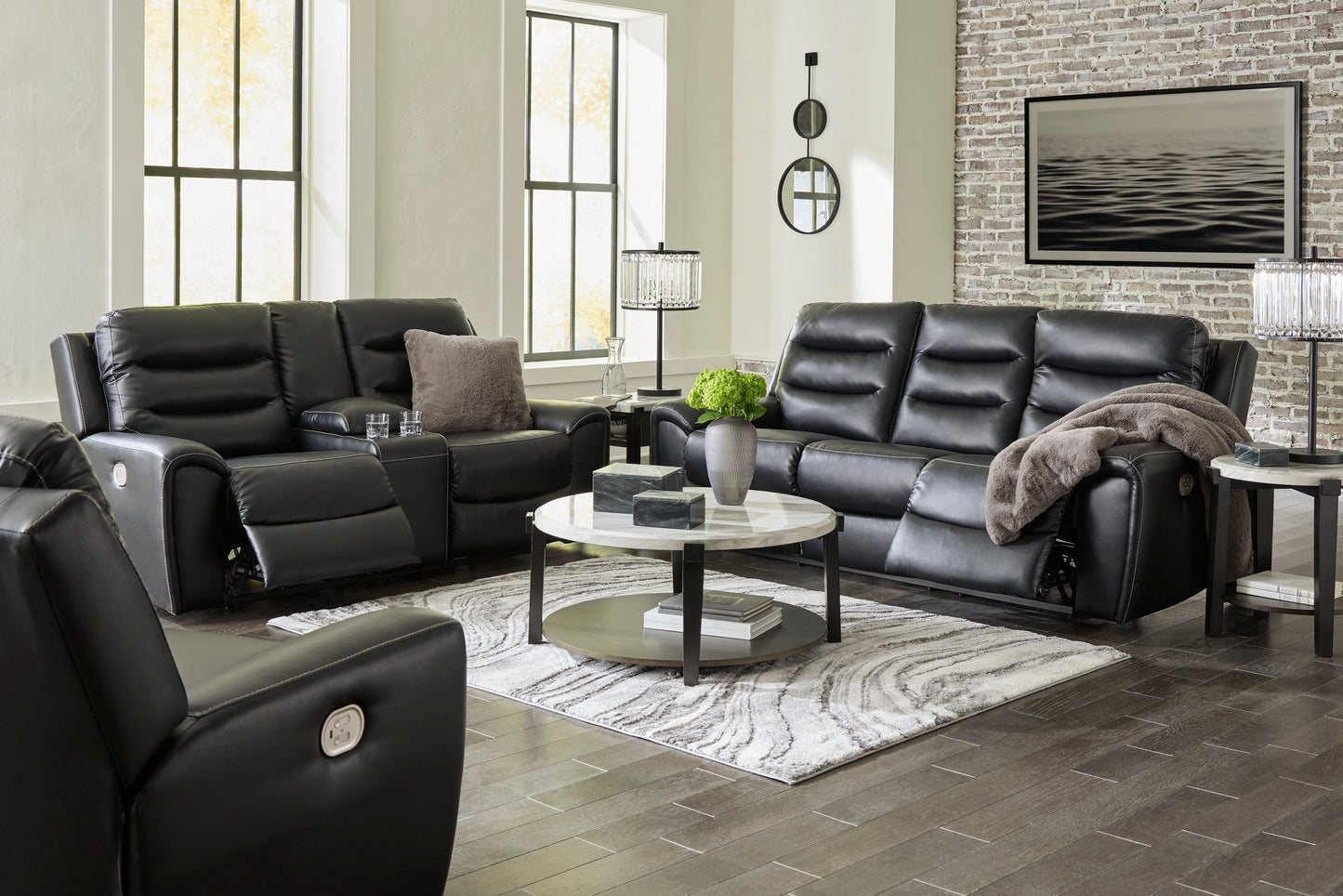Warlin Black Power Reclining Living Room Set - SET | 6110515 | 6110518 - Luna Furniture - Dallas Store