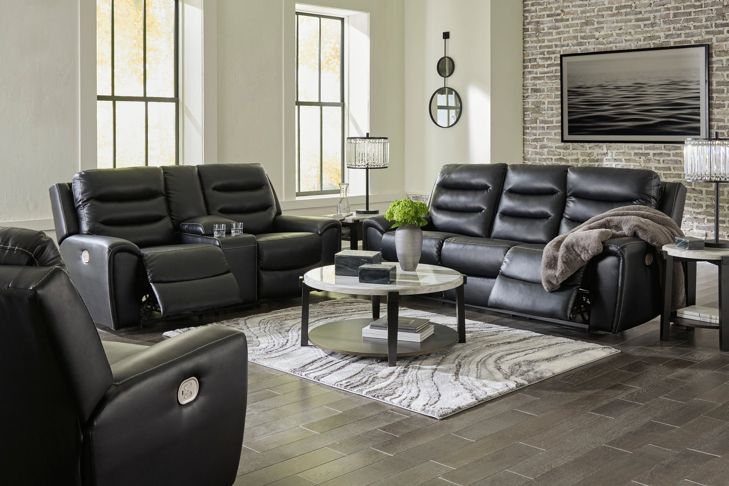 Warlin Black Power Reclining Living Room Set - SET | 6110515 | 6110518 - Luna Furniture - Dallas Store