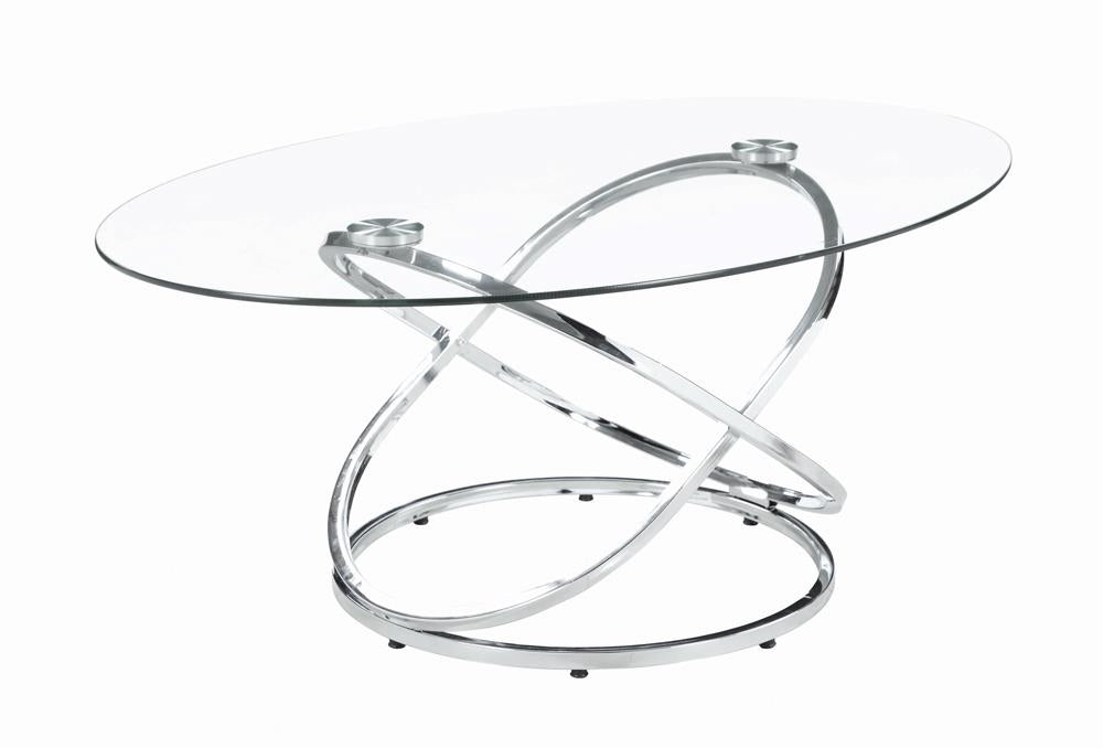 Warren 3-Piece Occasional Set Chrome/Clear - 722373 - Luna Furniture - Dallas Store