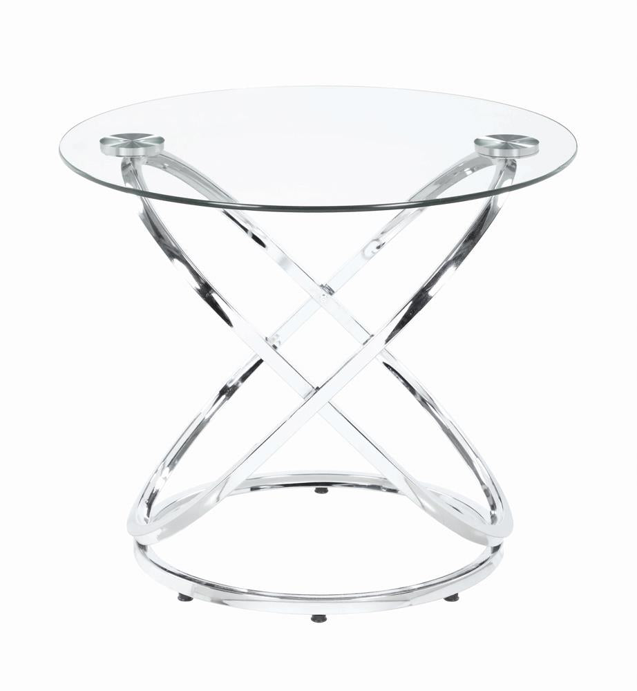 Warren 3-Piece Occasional Set Chrome/Clear - 722373 - Luna Furniture - Dallas Store
