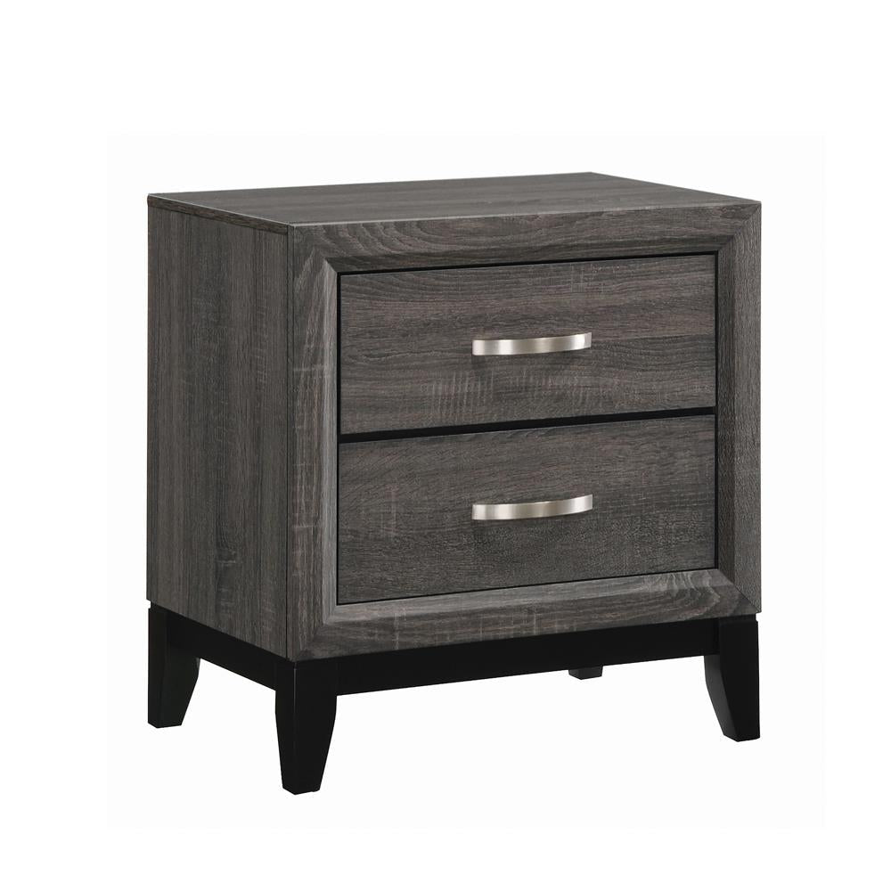 Watson 2-Drawer Nightstand Gray Oak/Black - 212422 - Luna Furniture - Dallas Store