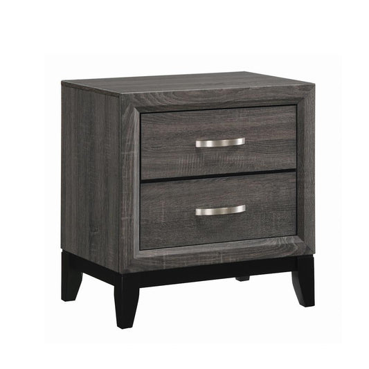 Watson 2-Drawer Nightstand Gray Oak/Black - 212422 - Luna Furniture - Dallas Store