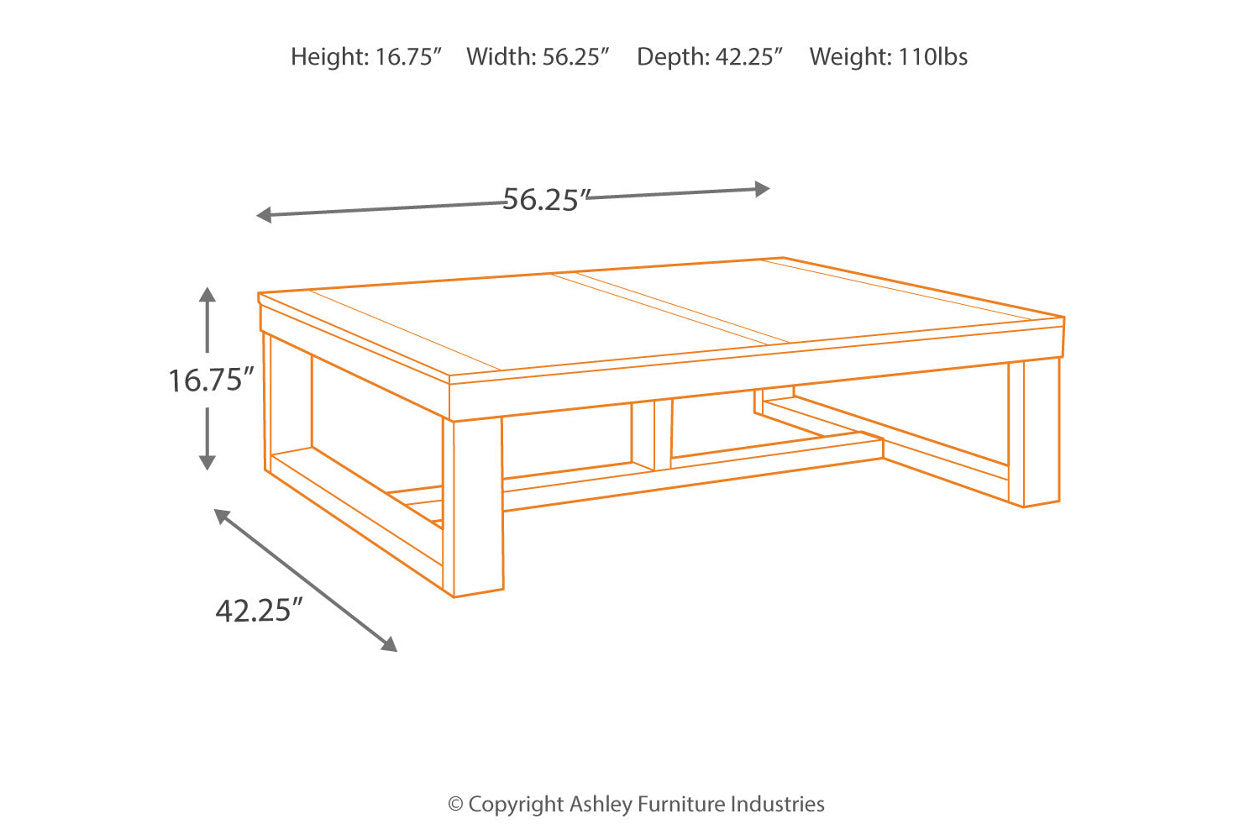 Watson Dark Brown Coffee Table - T481-1 - Luna Furniture - Dallas Store