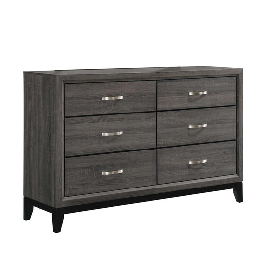 Watson Gray Oak/Black 6-Drawer Dresser - 212423 - Luna Furniture - Dallas Store