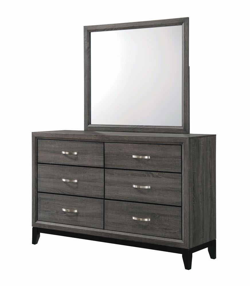 Watson Gray Oak/Black 6-Drawer Dresser - 212423 - Luna Furniture - Dallas Store