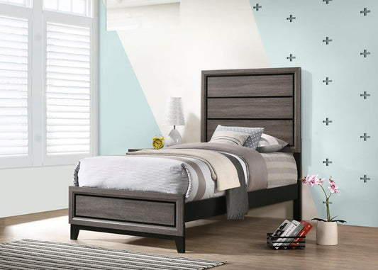 Watson Twin Panel Bed Gray Oak - 212421T - Luna Furniture - Dallas Store