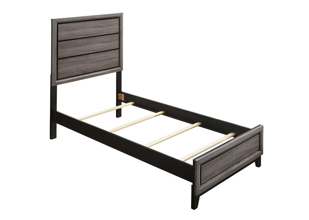 Watson Twin Panel Bed Gray Oak - 212421T - Luna Furniture - Dallas Store