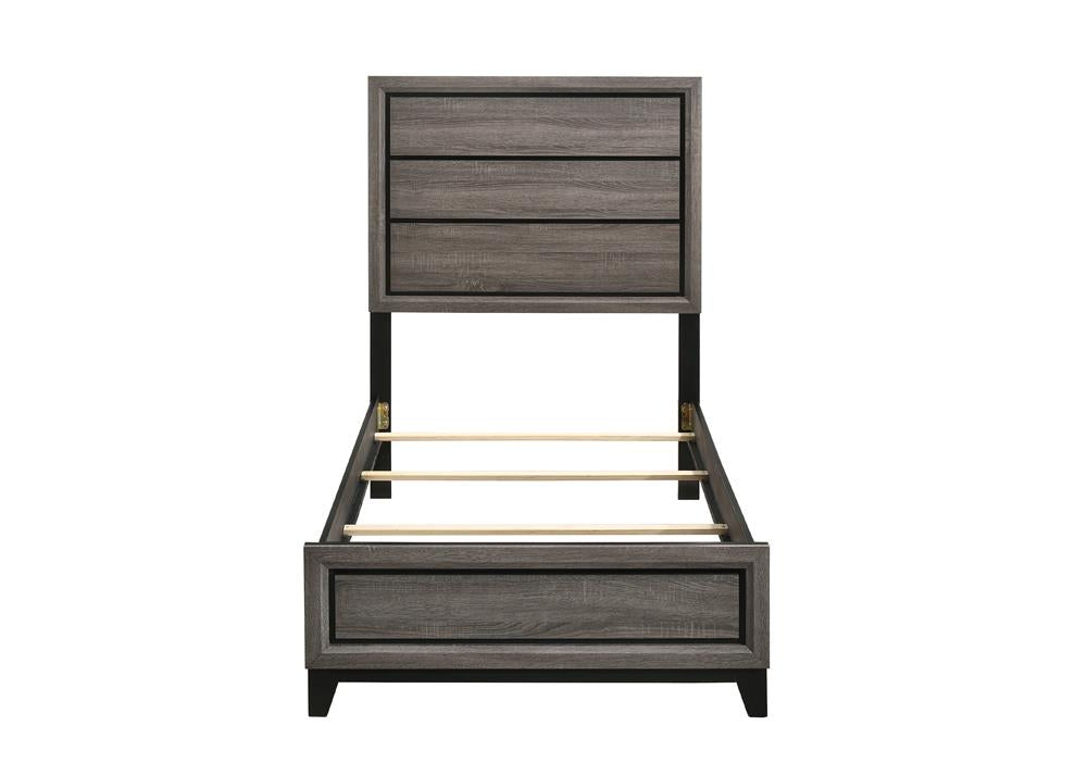 Watson Twin Panel Bed Gray Oak - 212421T - Luna Furniture - Dallas Store