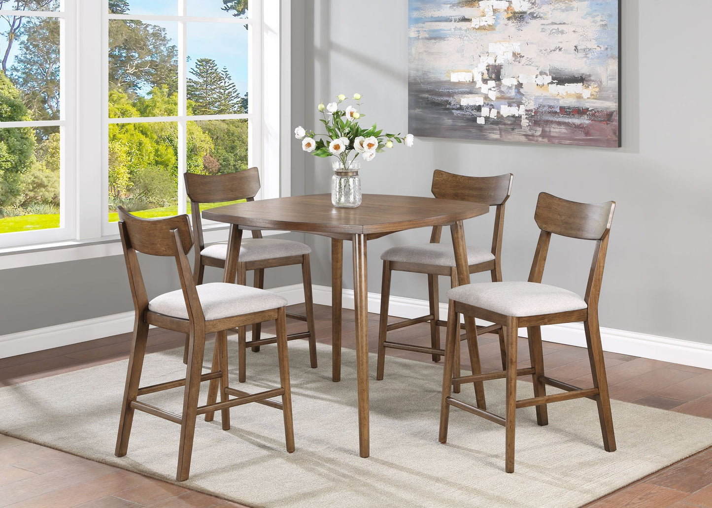 Weldon Brown Square Dining Set - SET | 2214T-4040 | 2214S(2) - Luna Furniture - Dallas Store