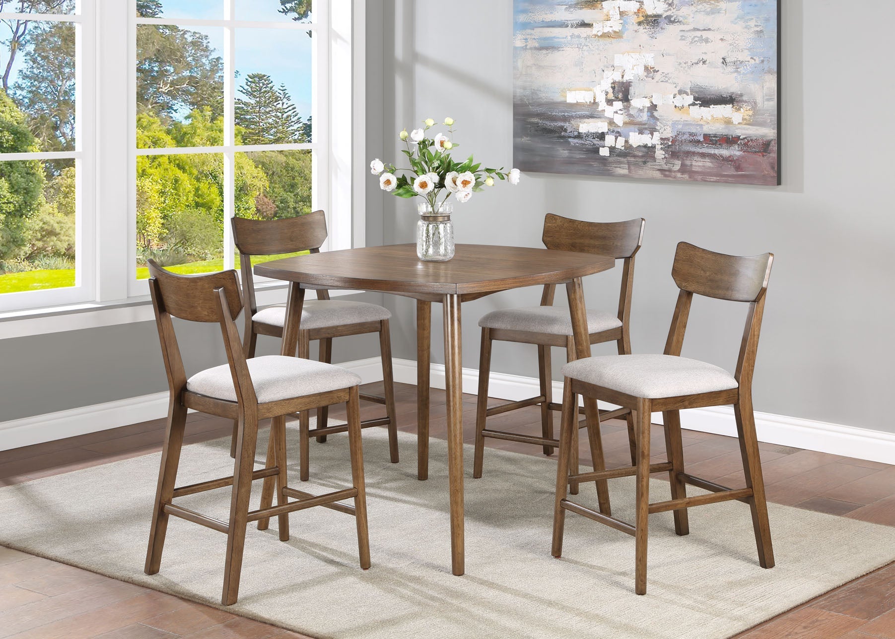 Weldon Brown Square Dining Set - SET | 2214T-4040 | 2214S(2) - Luna Furniture - Dallas Store