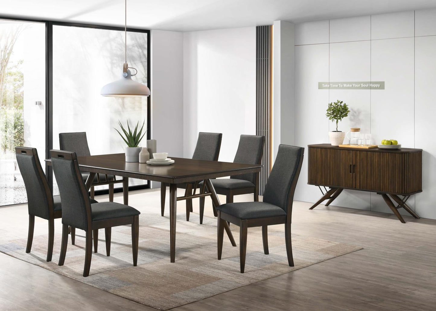 Wes Dark Walnut Rectangular Dining Table - 115271 - Luna Furniture - Dallas Store