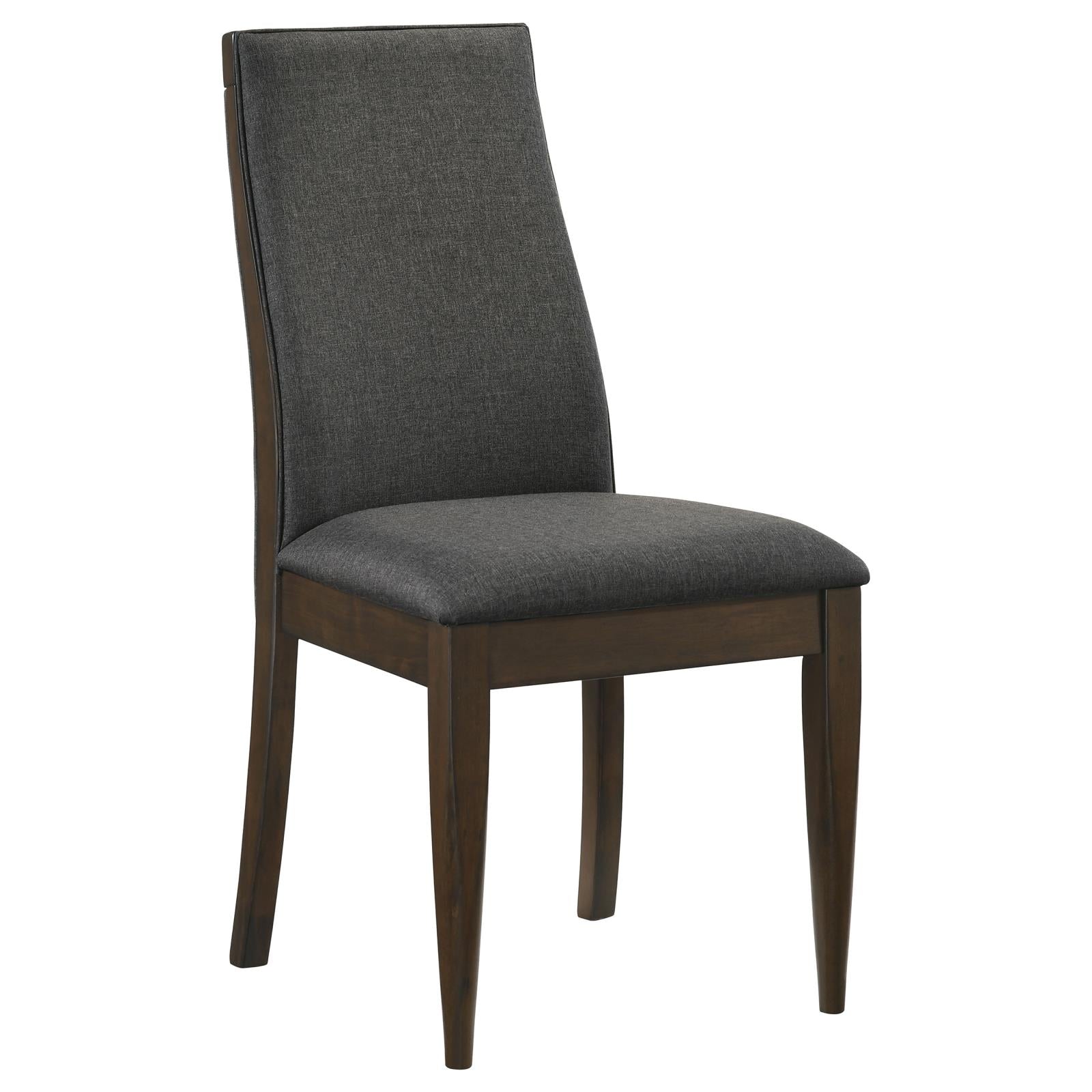 Wes Upholstered Side Chair (Set of 2) Gray/Dark Walnut - 115272 - Luna Furniture - Dallas Store