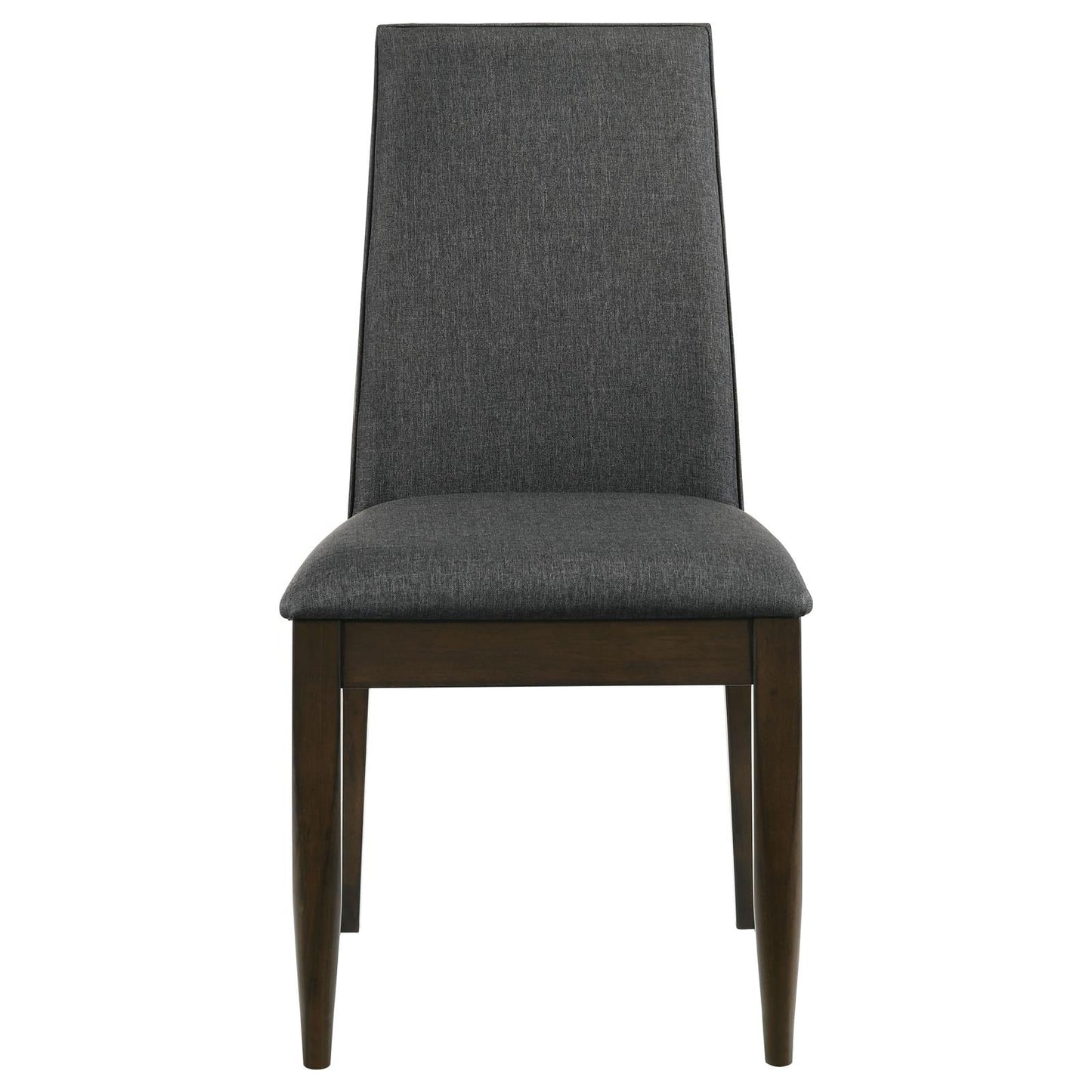 Wes Upholstered Side Chair (Set of 2) Gray/Dark Walnut - 115272 - Luna Furniture - Dallas Store