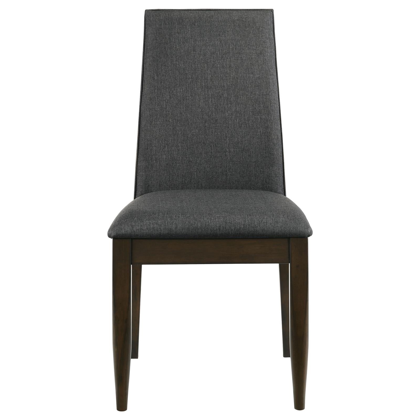 Wes Upholstered Side Chair (Set of 2) Gray/Dark Walnut - 115272 - Luna Furniture - Dallas Store